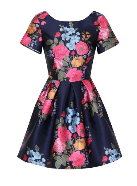 ** Chi Chi London Blue Floral Mini Dress